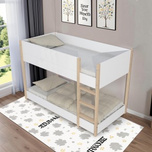 copy of ETAGENBETT BOB / 90x190cm - Weiß und helles Holz