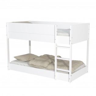 LIT SUPERPOSE 90x190 BOB + 2 SOMMIERS / Blanc