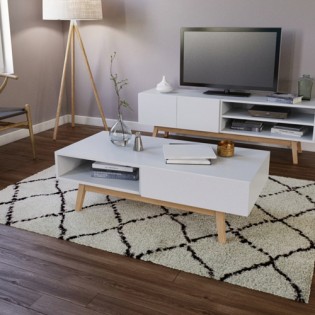 Table basse HOME 1 tiroir / Blanc