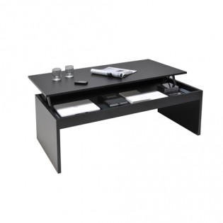 Table basse plateau relevable DARWIN 100x50cm / Noir