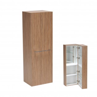 Armoire murale LOUNGE 5 tablettes + miroir intérieur / Décor Zebrano