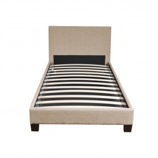 Lit DUBLIN 90x190 + 1 Sommier / Beige