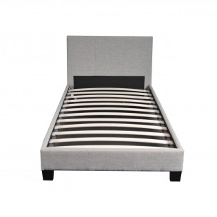 Lit DUBLIN 90x190 + 1 sommier / Gris clair