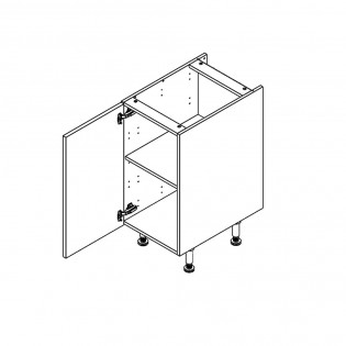 Meuble bas de cuisine 1 porte - FROST 40cm / Blanc & bleu nuit