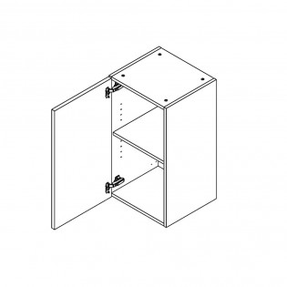 Meuble haut de cuisine 1 porte - FROST 40cm / Blanc & bleu nuit