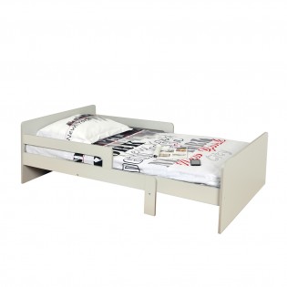 Lit évolutif ZOE 90x140-170-190-200 + 1 sommier + 1 matelas / Gris