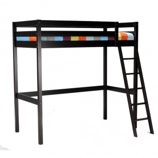 Lit mezzanine STUDIO 90x190 + 1 sommier / Noir