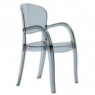 Fauteuil JOKER empilable / Gris Transparent