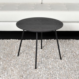 Table basse LYRA diamètre 55cm / Décor Chêne Noir