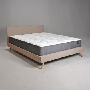 Bett FJORD 140x190 Stoff + 1 Lattenrost + 1 Matratze CARLTON / Beige