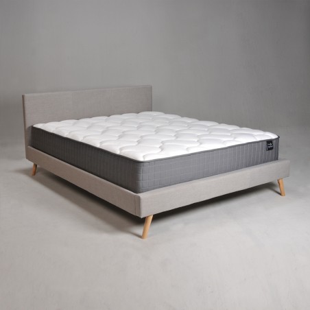 Lit atlanta 140x190 + 1 sommier + 1 matelas carlton - Conforama