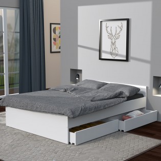 BETT KAPPA mit Schubladen/ Bett 140x190 - Weiß