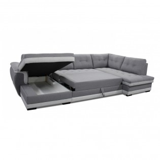 MALIBU U-Sofa, umwandelbar + Stauraum / Grau