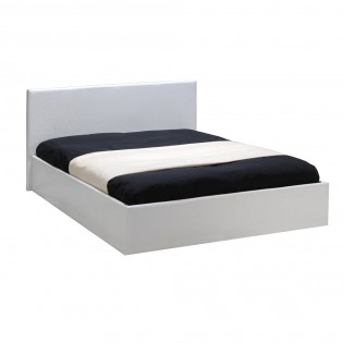 Lit coffre BARCELONA 140x190 + 1 sommier + 1 matelas mémoire de forme / Blanc