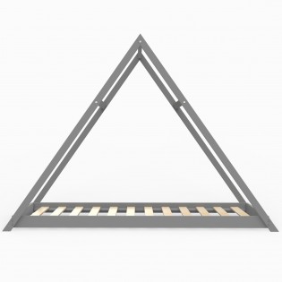 Lit cabane APACHE 90x190 + 1 sommier / Gris