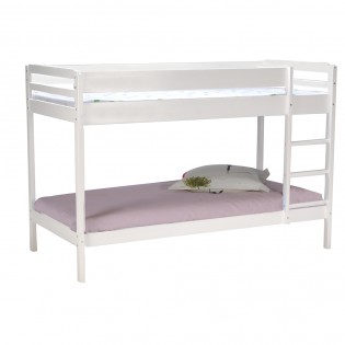 Etagenbett BRICE 90x190 + 2 Lattenroste / Weiß