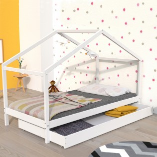 HAUSBETT KOALA MIT SCHUBLADE/ Kinderbett 90x190 - Weiß