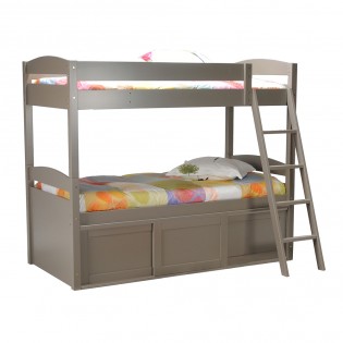 Lit superposé RABBIT 90x190 + 2 sommiers / Gris