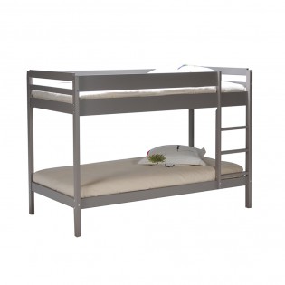 Etagenbett BRICE 90x190 + 2 Lattenrosten / Grau