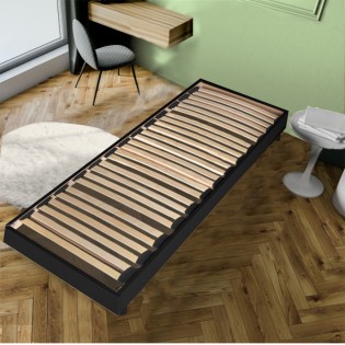 BETTRAHMEN SOMKIT mit Einlegerahmen/ 90x190, Schwarz