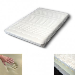 Lit coffre MADRID 160x200 + 1 sommier + 1 matelas mémoire de forme / Blanc