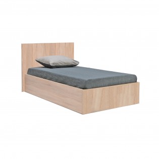 Lit coffre MADRID 90x190 + 1 sommier / Décor Chêne Blanchi