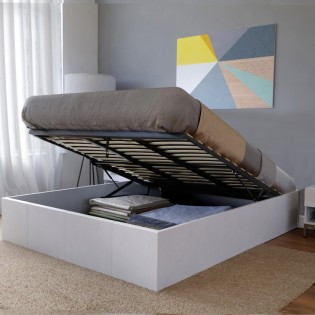 Lit coffre TORINO 160x200 + 1 sommier / Blanc