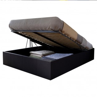 Lit coffre TORINO 140x190 + 1 sommier / Noir