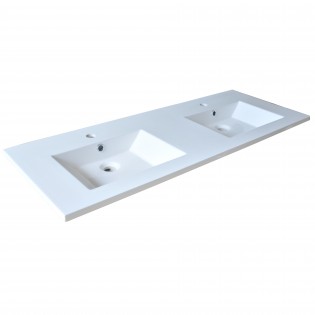 DOPPELTER WASCHTISCH GLAM /120 cm - Weiß