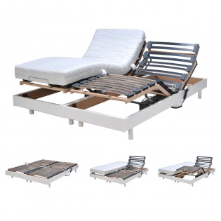 Ensemble 2 sommiers relaxation électrique FLEXPUR 80x200 / Blanc