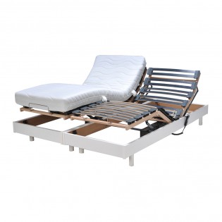 Ensemble 2 sommiers relaxation électrique FLEXPUR 80x200 / Blanc