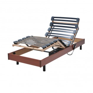 Sommier relaxation électrique FLEXPUR 80x200 / Décor Merisier