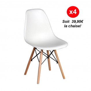 Lot de 4 chaises HAVANA / Blanc