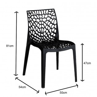 Set aus 4 stapelbaren Stühlen TELA / Schwarz