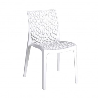 Set aus 4 stapelbaren Stühlen TELA / Weiß