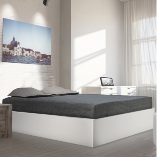 Kastenbett BILBAO 140x190 cm + Bettkasten / weiß