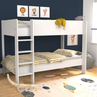 Lit superposé HOPE 90x190 + 2 sommiers / Blanc
