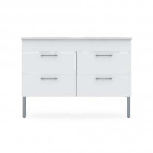 Ensemble meuble sous-vasque + vasque résine + miroir MILANO / Blanc