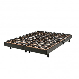 Ensemble 2 sommiers relaxation électrique FLEXPALACE 80x200 + 2 matelas mémoire de forme / Noir