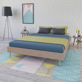 BETT BOREA / 140x190 + 1 Lattenrost / Beige