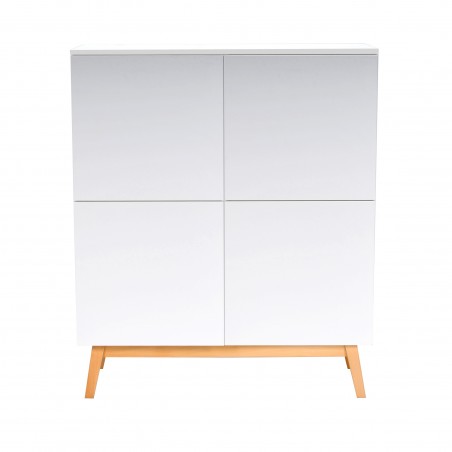 Armoire bureau HOMELA 4 portes blanc