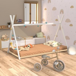 HAUSBETT SIOUX mit Lattenrost/ Kinderbett 90x190 - Weiß
