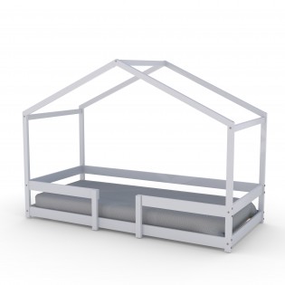 Hausbett INDIANA mit Lattenrost / Kinderbett 90x190 - Weiß