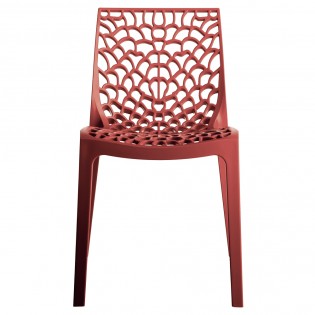 Lot de 4 chaises empilables TELA / Rouge