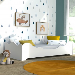 KINDERBETT FLOCON mit Lattenrost/ Bett 90x190 - Weiß