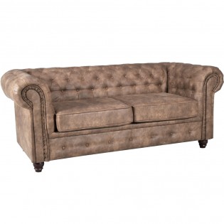 CHESTERFIELD 2-Sitzer-Sofa / Altbraun