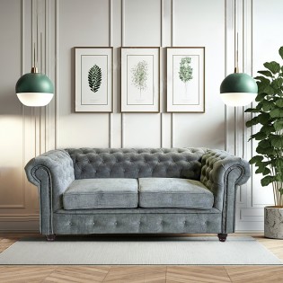 Canapé CHESTERFIELD 2 places / Gris