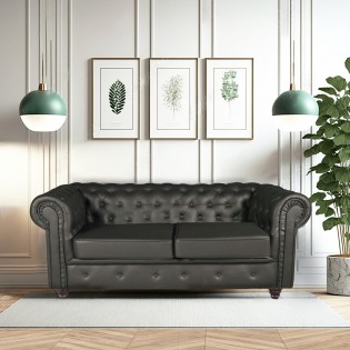 CHESTERFIELD 2-Sitzer-Sofa / Schwarz