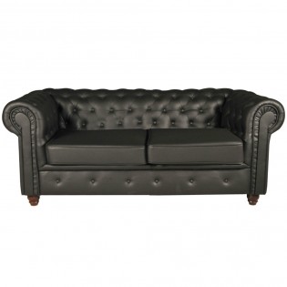 CHESTERFIELD 2-Sitzer-Sofa / Schwarz