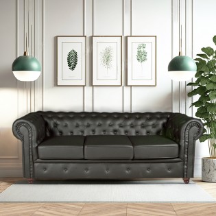 CHESTERFIELD 3-Sitzer-Sofa / Schwarz